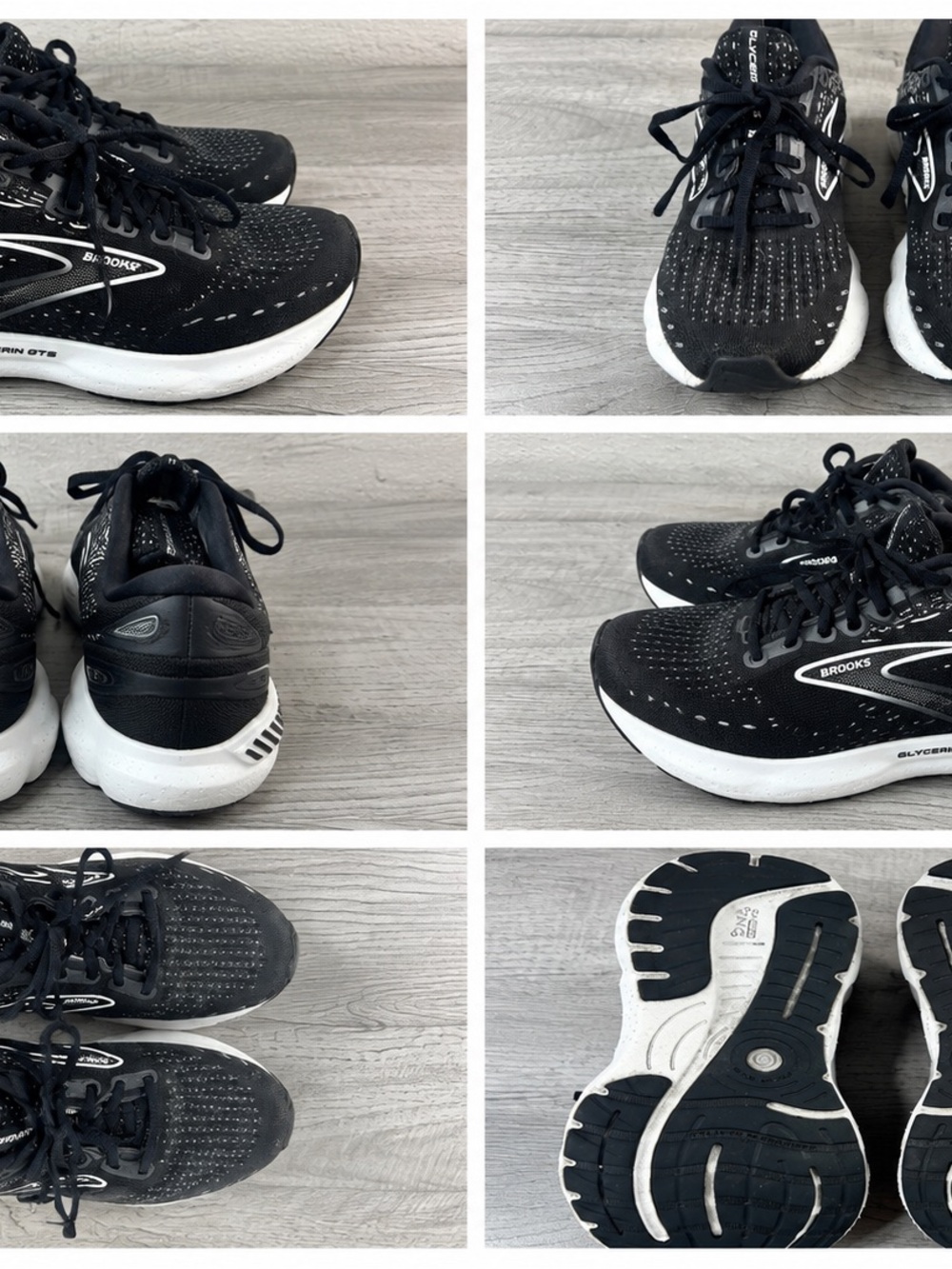Brooks Glycerin GTS 20 Women’s Size 8.5 B said Black & White Running Shoes